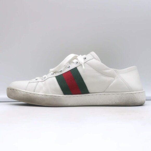 Gucci Ace Bee-Embroidered Fold Down Sneakers White Leather Size 35.5 - Picture 11 of 16